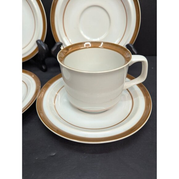 Brown Monterrey Stoneware by MSI Japan 1 Coffee Cup and 4 Saucers - Picture 6 of 10